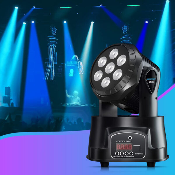 Używana Lampa dyskotekowa LM70S 7x8 W efektowne oświetlenie LED BETOPPER do scen klubów i wydarzeń z dynamicznymi kolorami - obrazek 6