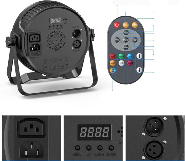 Zestaw 2 reflektorów LED HOLDLAMP RGBW 14x10W z pilotem DMX impreza scena - obrazek 2