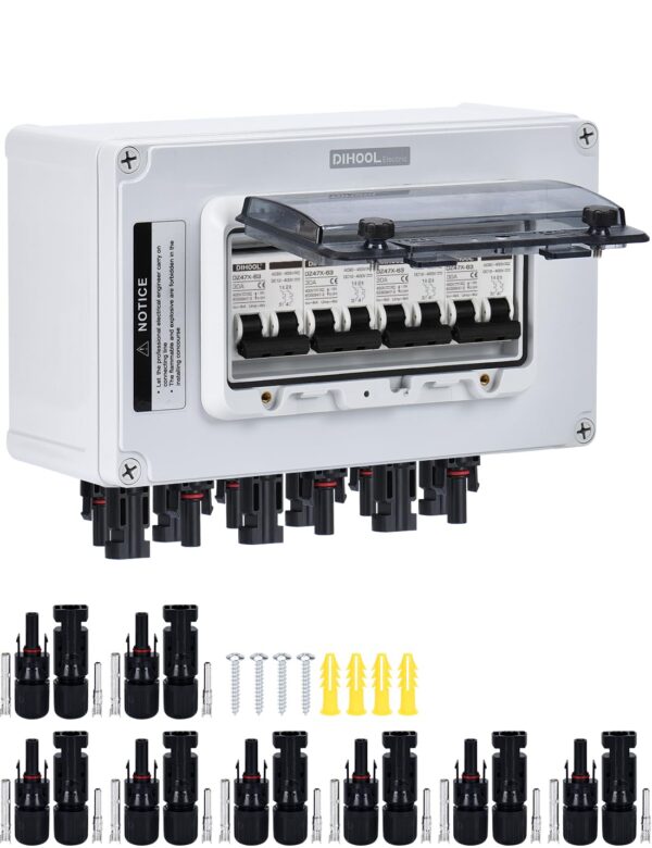 Wyłącznik DC DIHOOL 4 stringi DC12V-DC400V 30A IP67 odporny na wodę