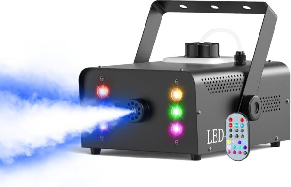UŻYWANY Maszyna do dymu UKing 1500W LED RGB zbiornik 1L pilot 6 min grzania