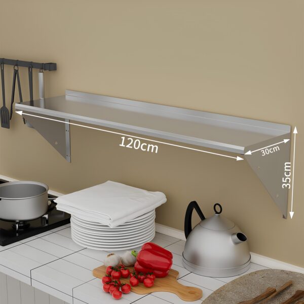 Półka ścienna DUNLICE DLS8030-HK ze stali nierdzewnej 120 x 30 cm, do 80 kg - obrazek 5
