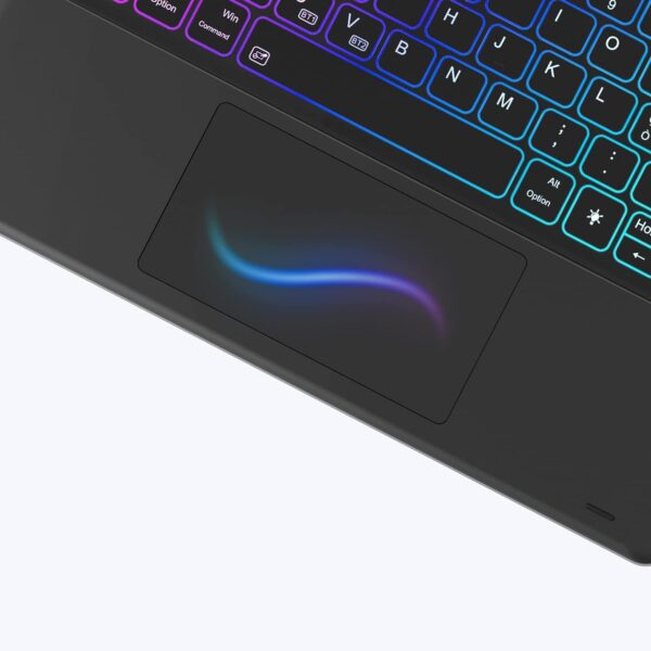 Etui Earto z klawiaturą QWERTZ do iPada Pro 12.9, 7 kolorów podświetlenia, czarne - obrazek 6
