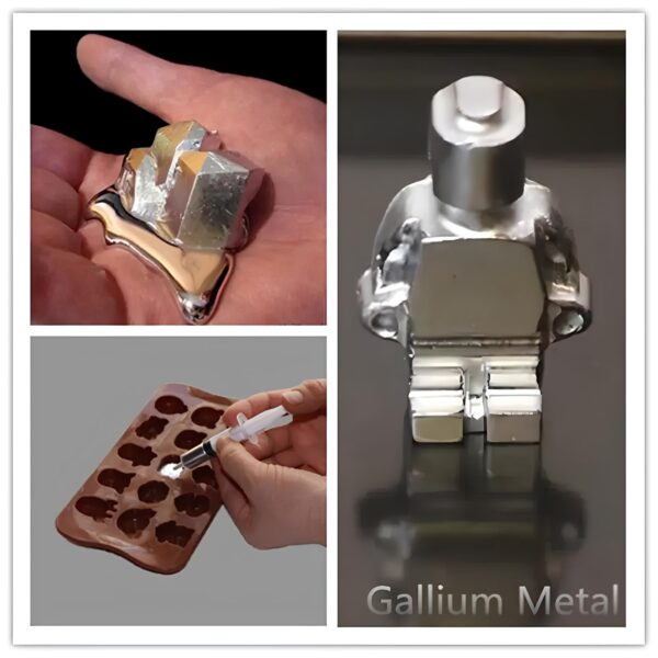 Metal Gallium RESTEQ 20g czystość 99,99% metal topniejący w rękach do nauki eksperymentów i kolekcji - obrazek 4