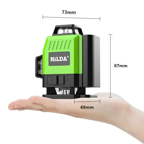 Cyfrowa poziomica laserowa Hilda LS 155, mini poziomica, 12 linii - obrazek 3