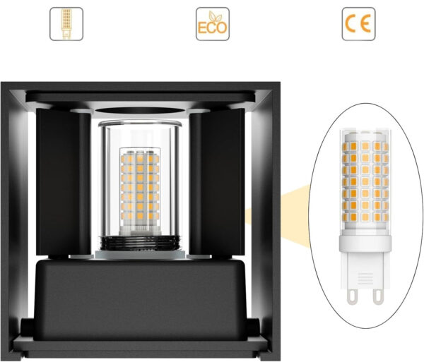 Używany Kinkiet LED Klighten 4 szt. G9 3000K, regulowany kąt, czarny - obrazek 5