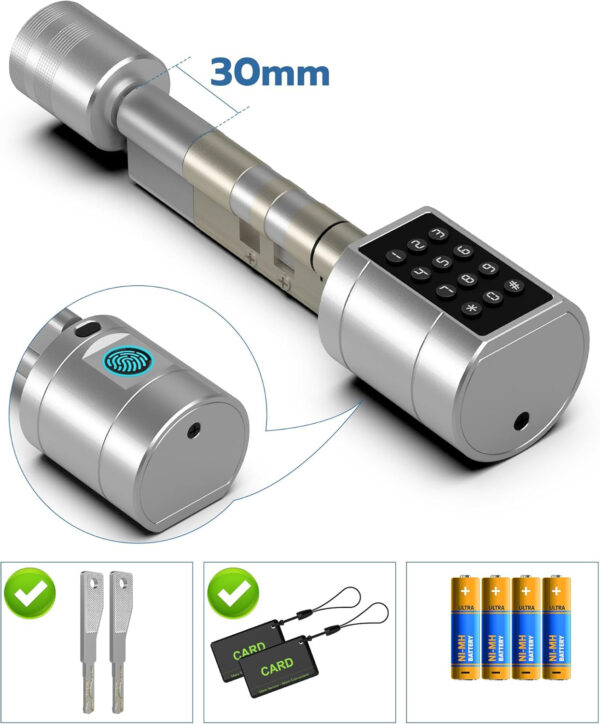 UŻYWANE Zamek drzwiowy z odciskiem palca kodem L111 RFID Bluetooth 50-100 mm - obrazek 8