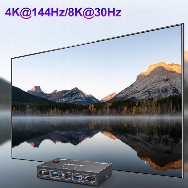 ESKEVE Przełącznik USB 3.0 KVM Displayport 8K 30 Hz 4K 120 Hz - obrazek 6