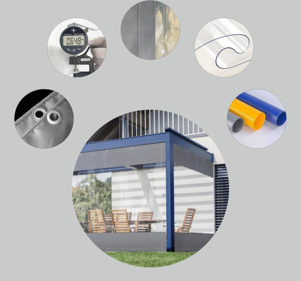 Przezroczysta wodoodporna plandeka SDFVSDF 2x3,5m z oczkami, PVC, Używany - obrazek 3