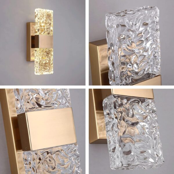 Kinkiet Sxtiger Nordic Crystal Golden LED, 3 kolory światła - obrazek 6
