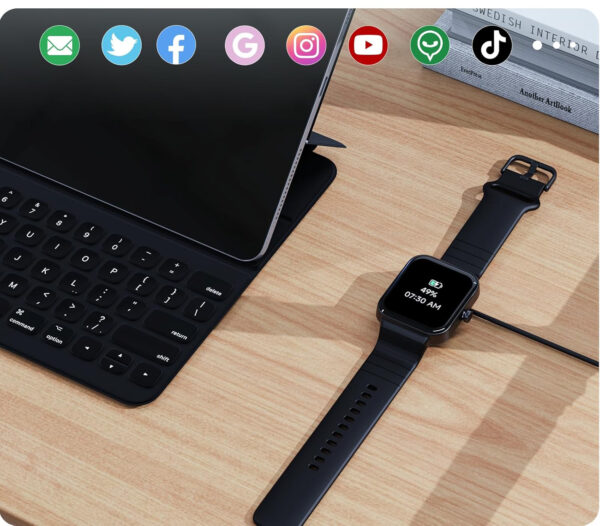 Smartwatch IDW15, Bluetooth, IP68, dla Android/iOS, czarny - obrazek 3