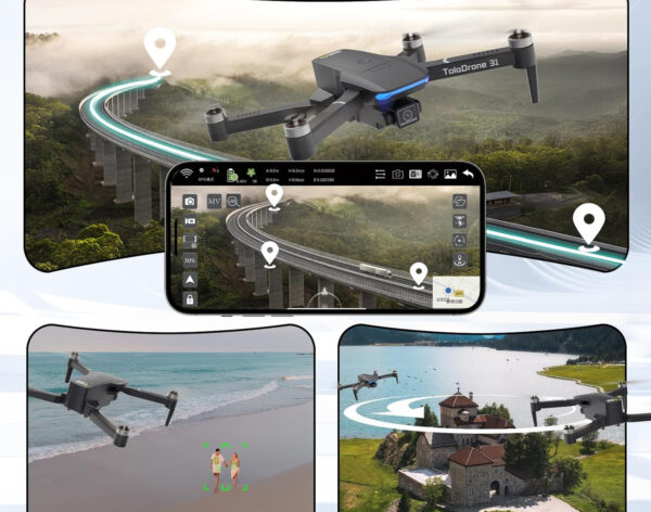 Powystawowy Dron FPV Toladrone TD31 5G WiFi 4K 200 metrów z kamerą HD i zdalnym sterowaniem do zdjęć lotniczych i nagrań - obrazek 6