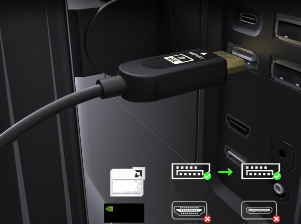 Kabel optyczny DisplayPort 2.1 FIBBR 10m kabel światłowodowy 40Gbps 8K@60Hz 4K@144Hz G-Sync - obrazek 2