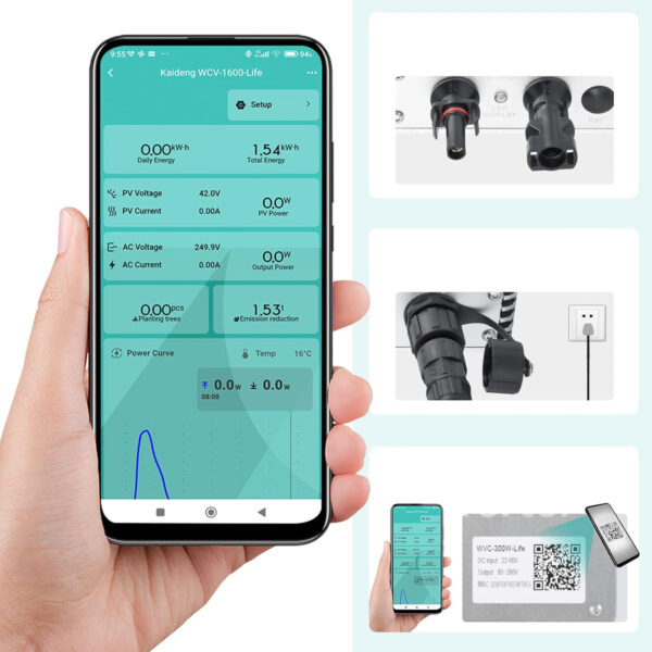 POWYSTAWOWY Mikroinwerter sieciowy MPPT Ailao WVC-700W-Life, WiFi - obrazek 4