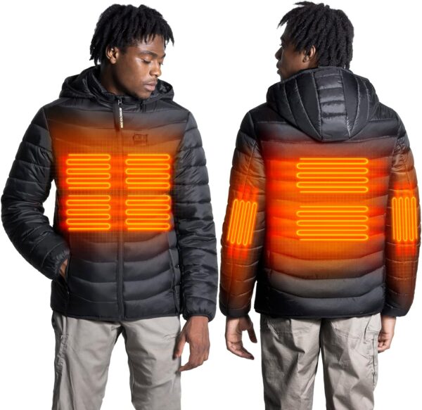 Męska kurtka ocieplana ANTARCTICA GEAR 16000 mAh, rozmiar 2XL, czarna - obrazek 3
