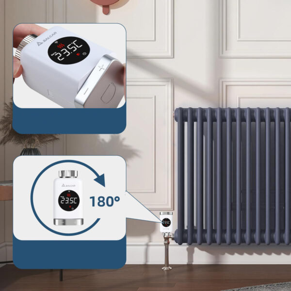 Zestaw 3 termostatów WiFi SALCAR TRV801W Alexa/Google Tuya bez bramki Powystawowy - obrazek 4
