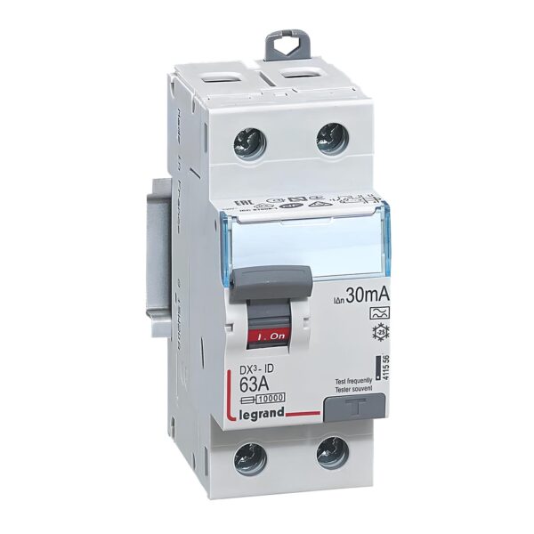 Przełącznik różnicowy Legrand 411556 DX3 2P 63A tye A 30mA 2 moduły
