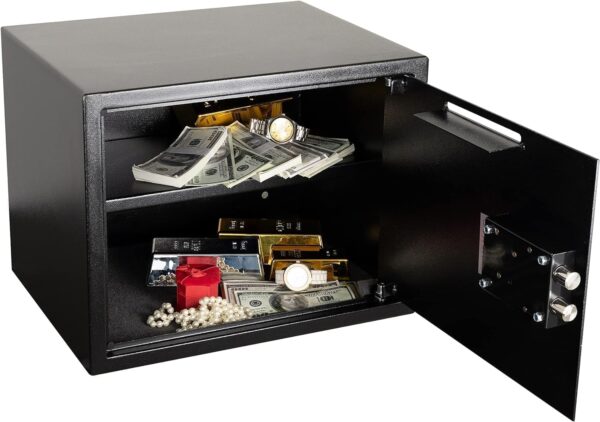 USZKODZONY Sejf mechaniczny z wrzutnią 25L 35x25x25cm stalowy do biura - obrazek 6