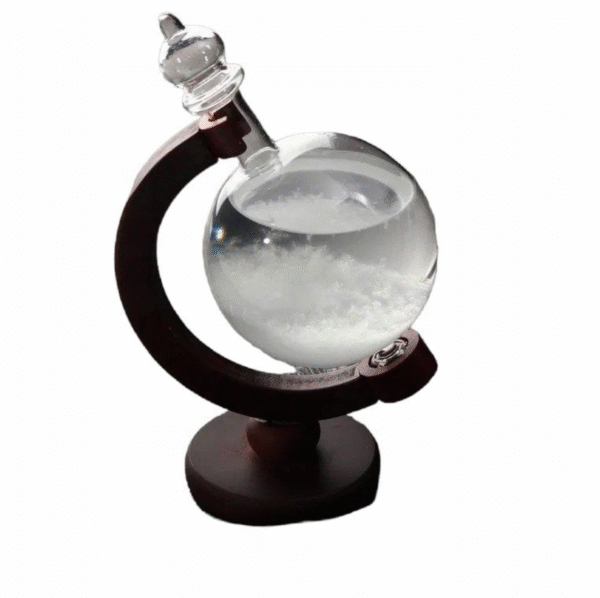 Barometr szklany Stormglass RESTEQ elegancki prognozator pogody z efektem krystalizacji