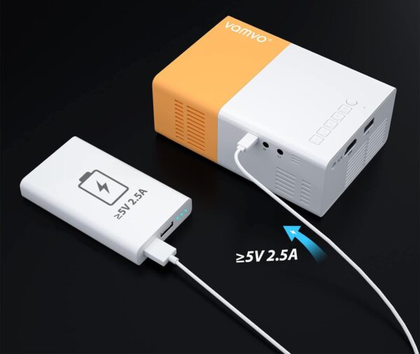 Mini projektor Vamvo VF200 Pro Full HD 1080p z smartfonem/tabletem/laptopem - obrazek 4