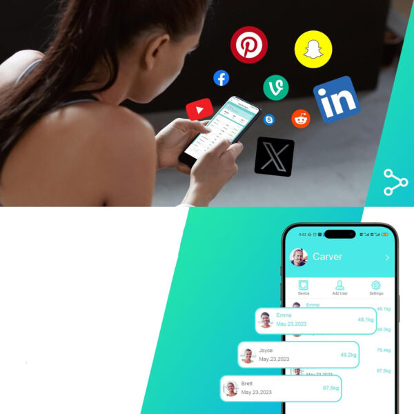Waga podłogowa Healthkeep, na Androida i iOS, 180 kg inteligentna waga łazienkowa Bluetooth analiza składu ciała - obrazek 6