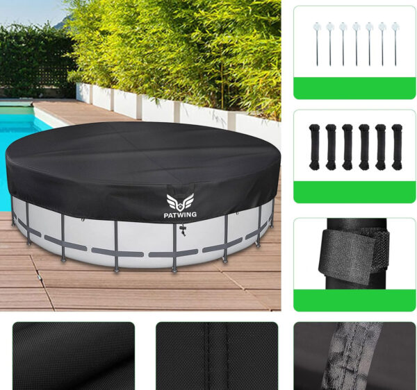 Pokrywa basenowa PATWING OUTDOOR LIVING, Oxford 600D, 390/460x20cm - obrazek 2