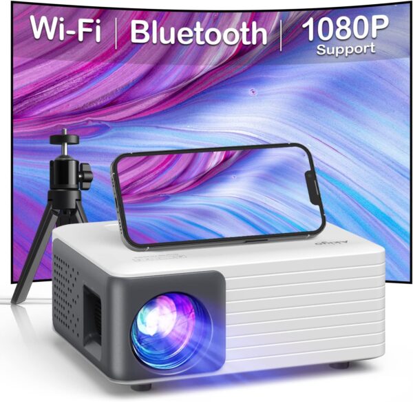UŻYWANY Mini-projektor AKIYO O1 z Wi-Fi/Bluetooth, Full HD z zadrapaniami