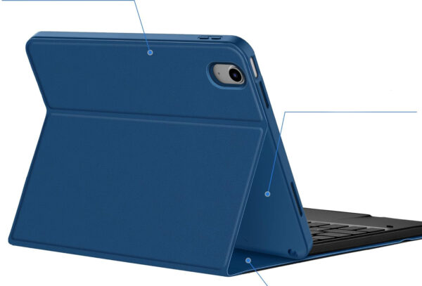 Etui z klawiaturą CACOE do iPad 10 10.9 cala 2022 z touchpadem niebieskie - obrazek 2