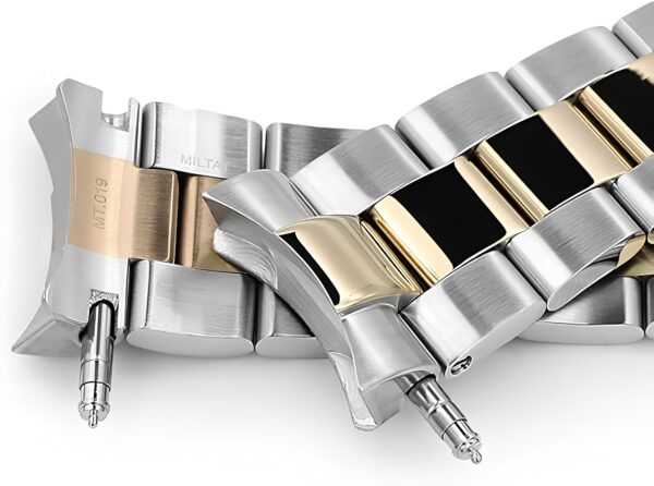 Pasek MiLTAT 22 mm złoty do zegarka Seiko SKX007 stal nierdzewna NIE ZESTAW - obrazek 2