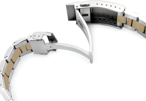 Pasek MiLTAT 22 mm złoty do zegarka Seiko SKX007 stal nierdzewna NIE ZESTAW - obrazek 4