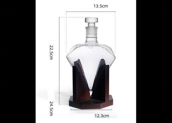 Karafka diamentowa RESTEQ 1L do whisky i alkoholi, elegancka forma - obrazek 5
