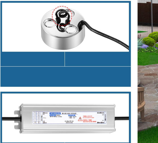 Zamgławiacz ultradźwiękowy 900 ml 60 W nawilżacz powietrza Mxmoonant z funkcją aromaterapii i kolorowym oświetleniem LED - obrazek 4