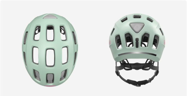Kask ABUS S 48-54 cm mrożona mięta dla dzieci i dorosłych z LED i regulacją - obrazek 4