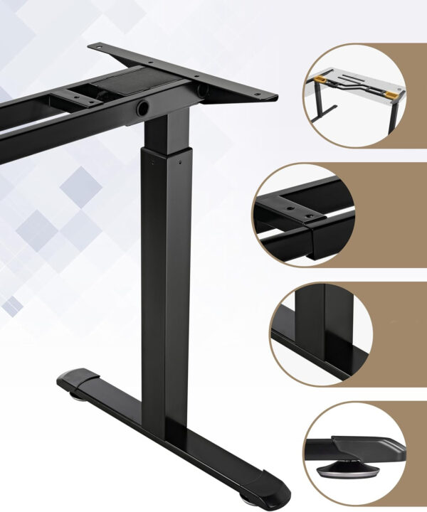Regulowane biurko narożne EUREKA ERGONOMIC ERK-L60L-B-PRO-EU 155x110 cm - obrazek 2