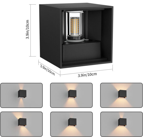 Używany Kinkiet LED Klighten 4 szt. G9 3000K, regulowany kąt, czarny - obrazek 7