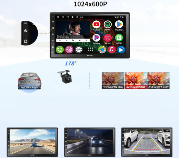 ATOTO A6G2B7PF System Multimedialny 7" z Apple CarPlay Double-DIN - obrazek 2