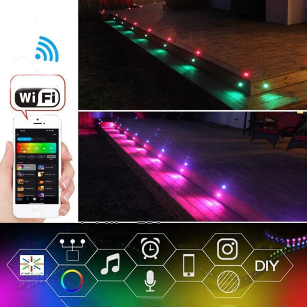 Zestaw lamp podłogowych GEYUEYA Home D31, WiFi, RGBW, IP67, 31 mm, 30 szt. - obrazek 5