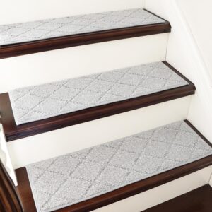 Zestaw 15 mat COSY HOMEER na schody, 70x22 cm, antypoślizgowe, szare