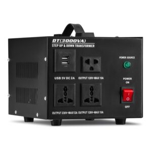 UŻYWANE Transformator CREWORKS DT(2000VA) 2000W 220V na 110V z auto-przełącznikiem USB EU/USA