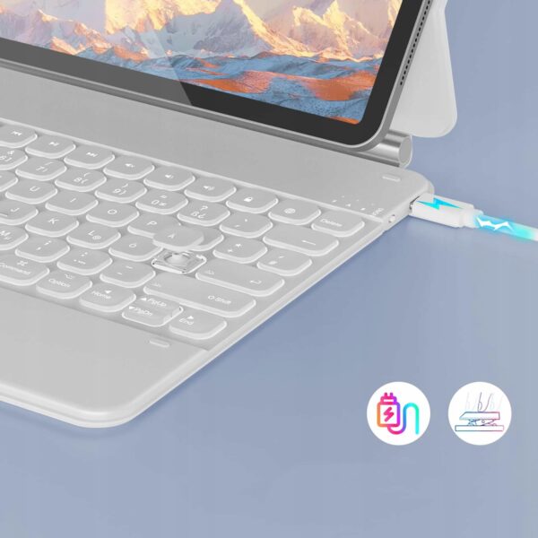 Etui na klawiaturę Doohoeek DJC-MC12.9 do iPada Pro 12,9'', białe, Używany - obrazek 4
