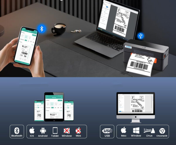 UŻYWANA Drukarka Etykiet Vretti Bluetooth 4x6, dla małych firm - obrazek 5