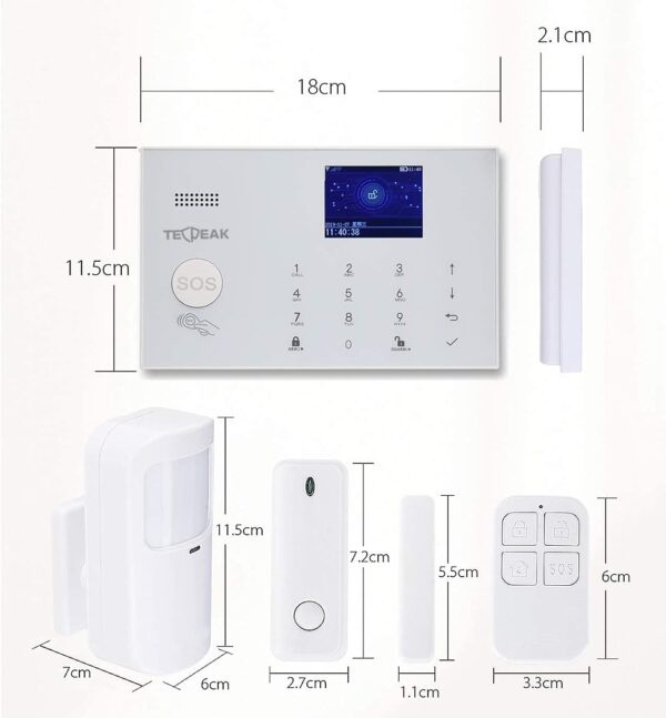 System Alarmowy TECPEAK z GSM/WLAN, Zestaw z Syreną Zewnętrzną - obrazek 2