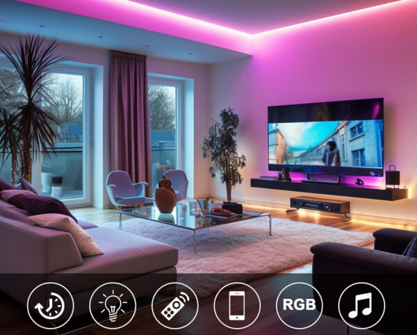 Używany BAGZY Neon LED RGB 20M 220V IP65 Kontrola przez Aplikację 120 LED/M - obrazek 3