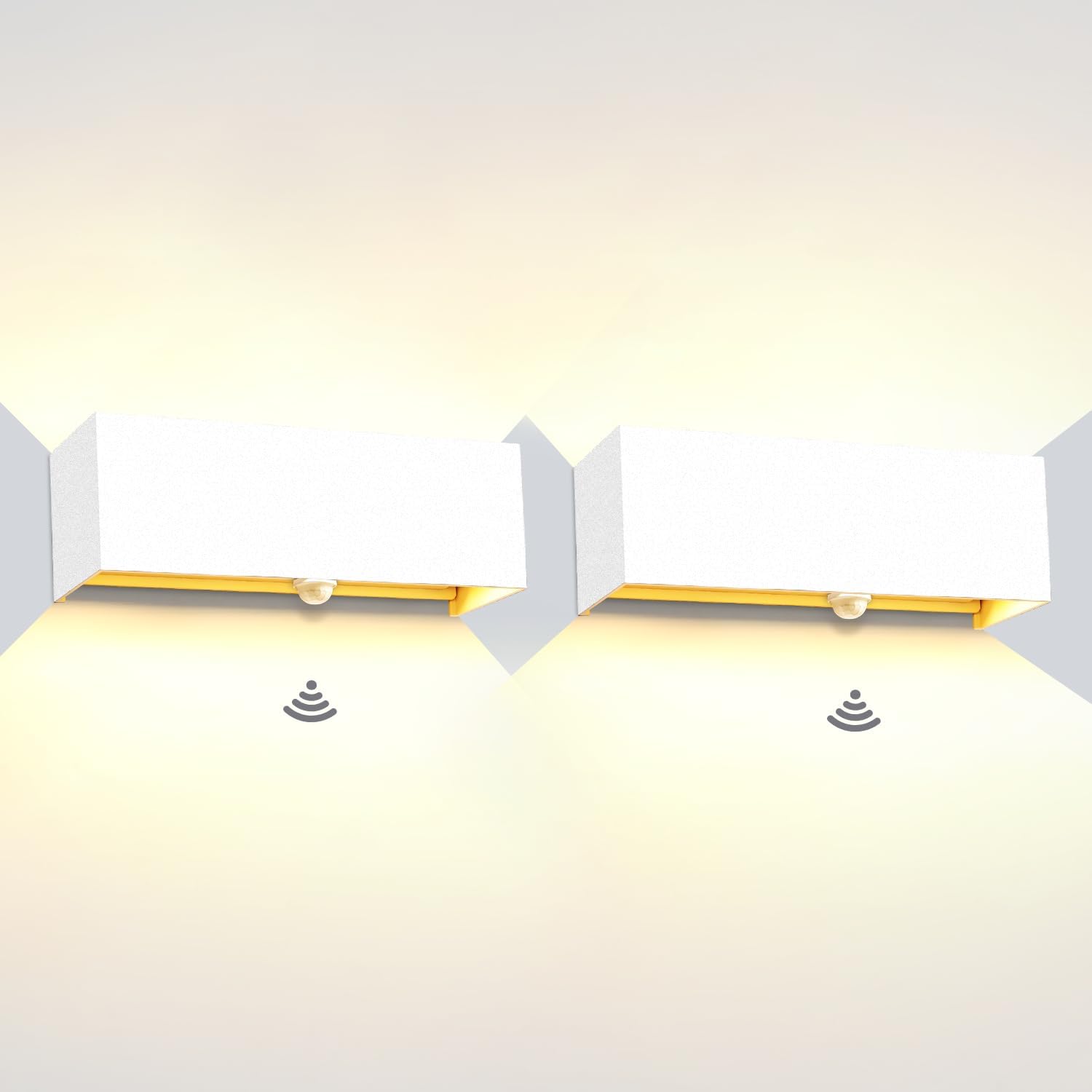 Lampy LED Kingwen 2x20W na Zewnątrz z Czujnikiem Ruchu, 3000K