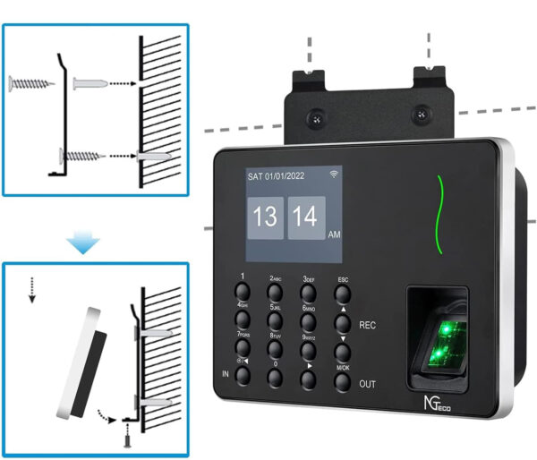 Zegar NGTeco NG-W3 Biometryczny zdalny kontroler czasu pracy - obrazek 4