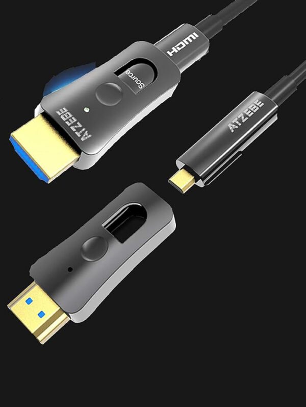 POWYSTAWOWY Kabel światłowodowy HDMI ATZEBE 15M, 4K@60Hz, HDR, 18Gbps, ARC - obrazek 7