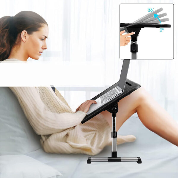Stolik na laptopa AirOpen AC077 składany 60×34 cm czarny przenośny blat biurkowy z regulacją - obrazek 4