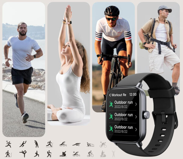 Smartwatch AEAC IDW19, 1,8-calowy, 110 trybów, IP68, czarny - obrazek 5