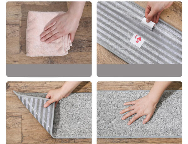 Zestaw 15 mat COSY HOMEER na schody, 70x22 cm, antypoślizgowe, szare - obrazek 6