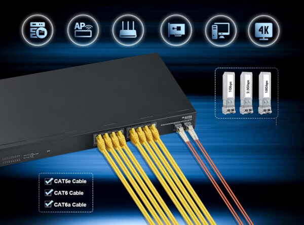 Zarządzalny switch MokerLink 16x2.5G 2x10G SFP VLAN IGMP bez wentylatora - obrazek 5