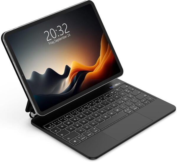 Etui z klawiaturą GOOJODOQ A1895 Pro do iPada Pro 11/iPad Air 5/4, czarne Powystawowy